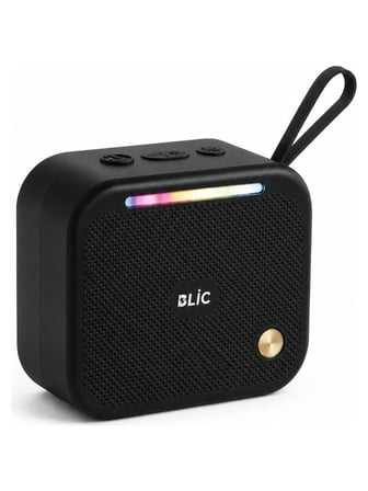 Blic BLS-87 Bluetooth 5.4 Taşınabilir Mini Hoparlör 6W Güçlü Ses LED Işıklı Askı Aparatlı Kablosuz Speaker Siyah