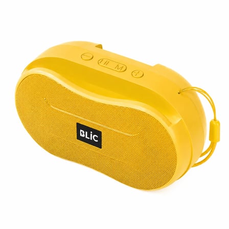 Blic BLS-96 6W Bluetooth Hoparlör – Telefon Standlı, 1200mAh, USB TF Kart Destekli Askılı Taşınabilir Speaker Sarı