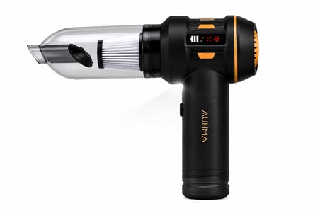 AUHMA AHV-20 22.000Pa 100W Kablosuz Araç Süpürgesi LED Işıklı 6000mAh Brushless Motor Hava Üfleme Çekme Siyah