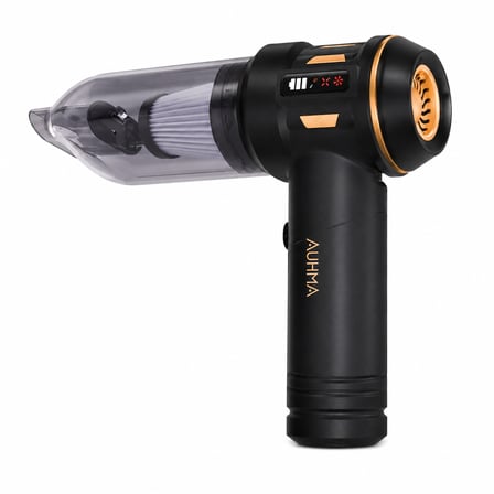 AUHMA AHV-20 22.000Pa 100W Kablosuz Araç Süpürgesi LED Işıklı 6000mAh Brushless Motor Hava Üfleme Çekme Siyah