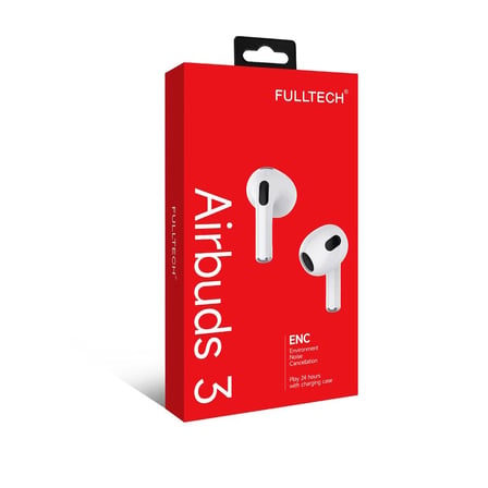 Fulltech AirBuds 3 ENC Gürültü Engellemeli Kablosuz Bluetooth 5.3 Kulaklık 24 Saat Kullanım iOS Android Uyumlu