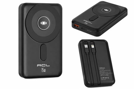 PW-153 10.000 mAh Powerbank 22.5W Hızlı Şarj 15W Kablosuz Şarj Type-C Lightning Kablolu Standlı