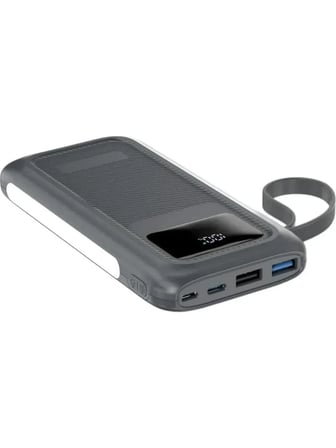 PW-128 10.000 mAh Powerbank 22.5W 3A PD QC Süper Hızlı Şarj 4 Dahili Kablolu LCD Göstergeli Işıldaklı