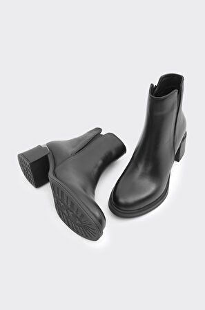 Hakiki Deri Fermuarlı Kadın Bot 