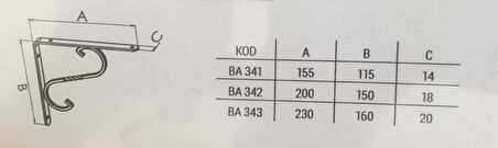 FLORE Ferforje Raf Altı NO:1 BAKIR  1 ADET