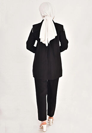 LİNA KETEN KUMAŞ TAŞ DETAYLI TESETTÜR 2Lİ TAKIM