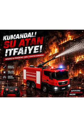 Uzaktan Kumandalı Su Atan İtfaiye Arabası - Şarjlı, Işıklı ve Sesli Oyuncak Araba İtfaiye Aracı
