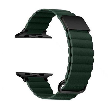 Gpack Apple Watch 9 41mm Kordon Strap Metal Toka Pu Deri Krd78