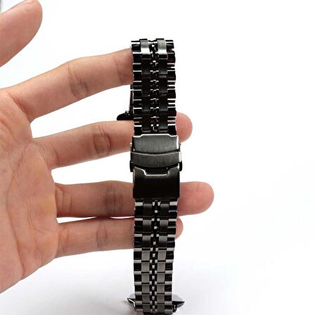 Gpack Apple Watch 9 41mm Kordon Mat Parlak Şerit Bakla Desenli Krd54