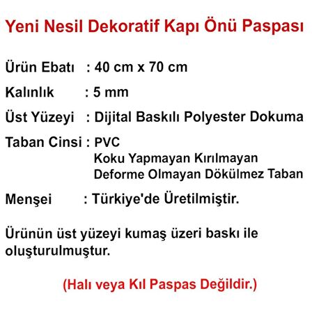 Taksim Tramway Baskılı Kauçuk Kapı Önü Paspası
