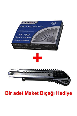 Maket Bıçağı ve Yedek Uç 100 Adet  Maket Bıçağı