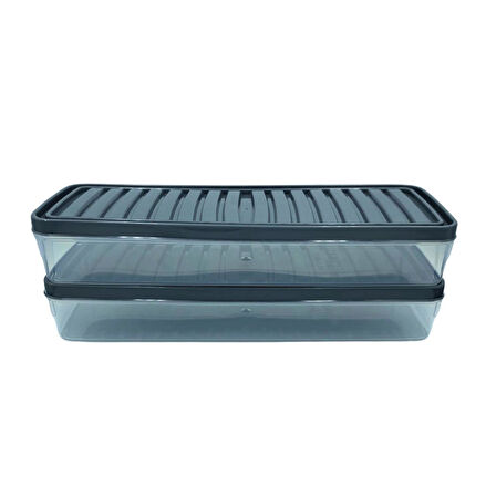 bigmate 2'li Şeffaf Saklama Kabı 2x1 Lt BGMT1115 Mikrodalga Buzdolabı ve Dondurucu Uyumlu Düzenleyici