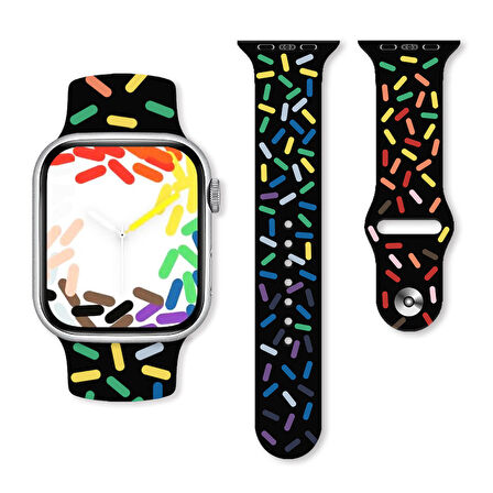 Gpack Apple Watch 9 41mm Kordon Silikon Pride Spor Pozitif Renkler Sc10