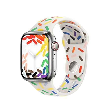 Gpack Apple Watch 9 41mm Kordon Silikon Pride Spor Pozitif Renkler Sc10