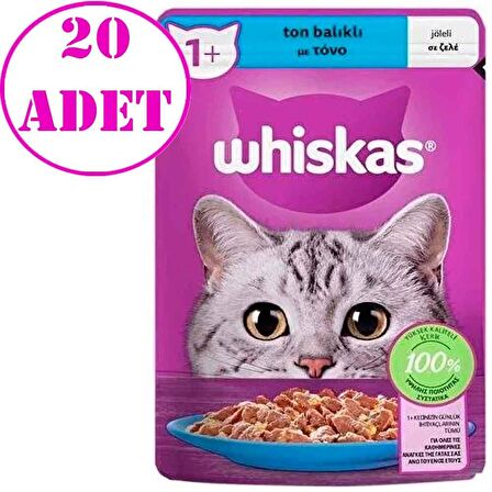 Whiskas Ton Balıklı Jöleli Kedi Konserve Maması 85 Gr 20 AD