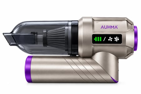 AUHMA AHV-06 22.000Pa 6000mAh Kablosuz Araç Süpürgesi Brushless Motor Katlanabilir Üfleme Çekme 3 Kademeli Gri-Mor