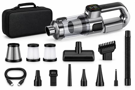 Bagajon Harvox HXVC-007 22.000 Pa Şarjlı Araç Süpürgesi – Işıklı, Dijital Ekranlı, Taşıma Çantalı 6.000 Mah Kablosuz El Süpürgesi