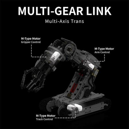 ARM Robot Kol Yapı Kiti 1468 Parça – Uzaktan Kumandalı 4 Motorlu Paletli STEM Eğitim Seti