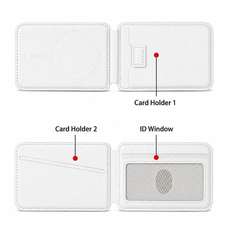 MagSafe Cüzdan Kartlık Güçlü Manyetik Standlı Telefon Kartlığı iPhone Uyumlu Deri Cüzdan Beyaz