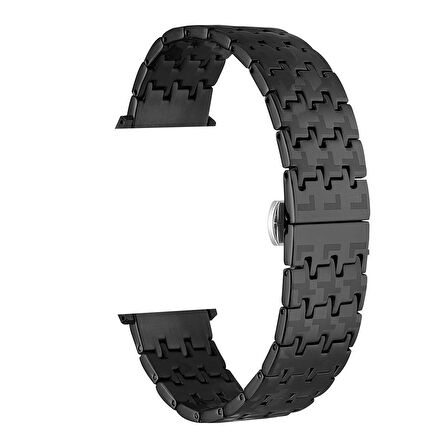 Gpack Apple Watch 9 45mm Kordon Metal Zigzag Fit Tasarım Desenli KRD86