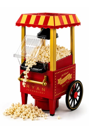 Retro Mısır Patlatma Makinesi – Yağsız Sıcak Hava Popcorn Makinesi, Ev Tipi Nostaljik Tasarım