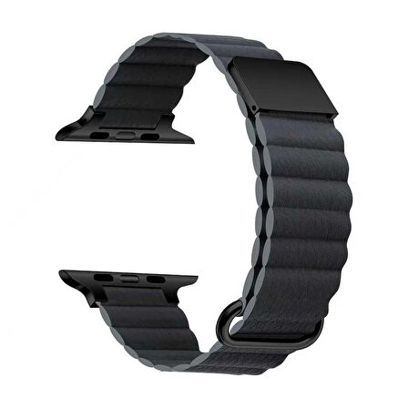 Gpack Apple Watch SE 2 2023 44mm Kordon Strap Metal Toka Pu Deri Krd78