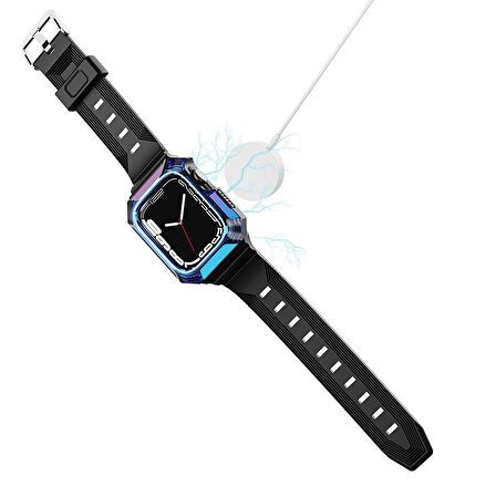 Gpack Apple Watch SE 2 2023 44mm Kordon Full Defens Armor Renkli Full Kasa Korumalı KRD88