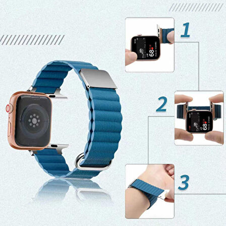 Gpack Apple Watch Ultra 2 Kordon Strap Metal Toka Pu Deri Krd78