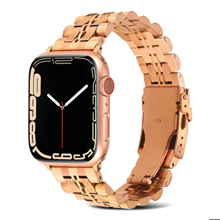 Gpack Apple Watch Ultra 2 Kordon Mat Parlak Şerit Bakla Desenli Krd54
