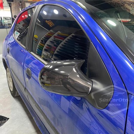Citroen C2 2004-2008 Uyumlu Batman Yarasa Ayna Kapağı Piano Black ABS Plastik