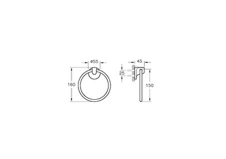 VitrA Marin A44943 Halka Havluluk, Krom