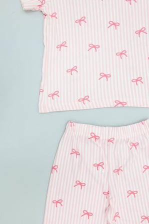 Modi Green 4-8 Yaş Kız Çocuk Pijama Takımı Pembeçizgili - 53798.1780.