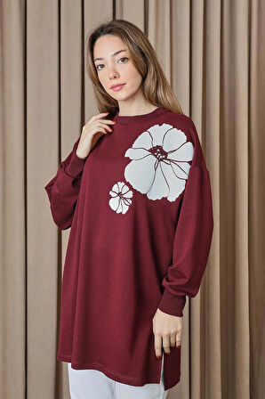 Puane 2 İp Kumaş Taş ve Baskılı Detaylı Sweatshirt
