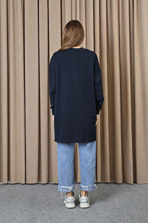 Puane 2 İp Kumaş Taş ve Baskılı Detaylı Sweatshirt