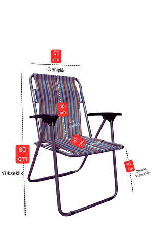 Katlanır Piknik ve Kamp Sandalyesi Desenli