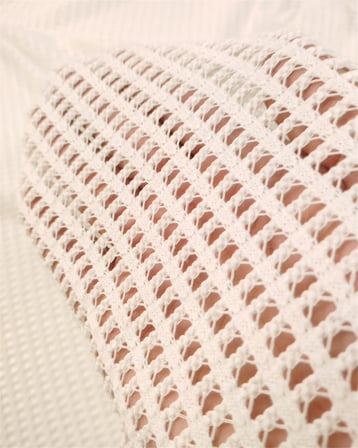 Ekru İnce Dökümlü Pamuklu File Kumaş Bluzluk & Tuniklik En: 125cm