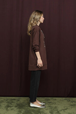 Puane 2 İp Kumaş Fermuar Detaylı Sweatshirt