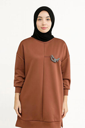 Puane Scuba Kumaş Aksesuar Detaylı Sweatshirt