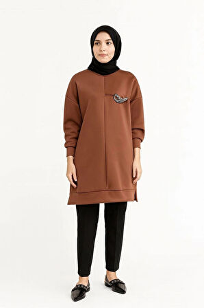 Puane Scuba Kumaş Aksesuar Detaylı Sweatshirt