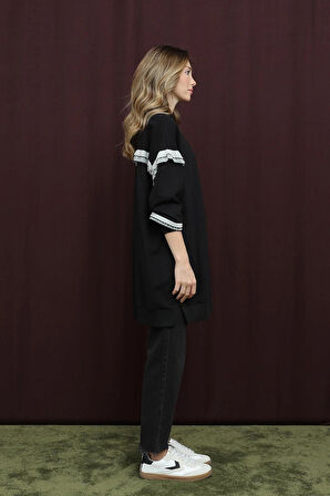 Puane 2 İp Kumaş Fırfır Detaylı Sweatshirt