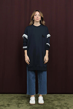 Puane 2 İp Kumaş Fırfır Detaylı Sweatshirt