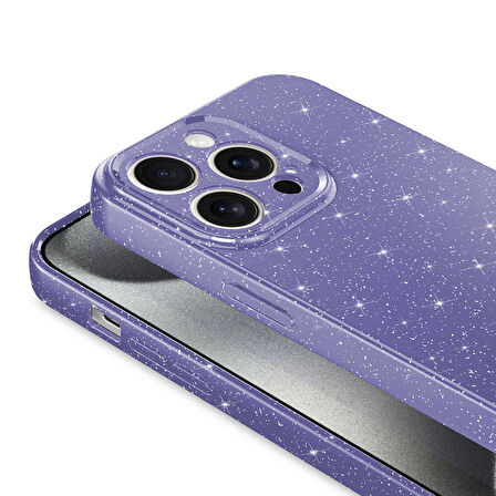 Gpack Apple iPhone 15 Pro Max Kılıf Koton Simli Silikon Arka Kapak Kamera Korumalı