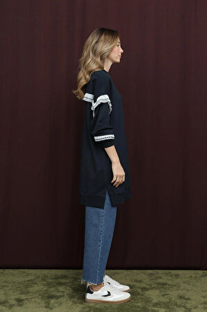 Puane 2 İp Kumaş Fırfır Detaylı Sweatshirt