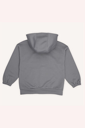 Erkek Çocuk Fermuarlı Sweatshirt Gri