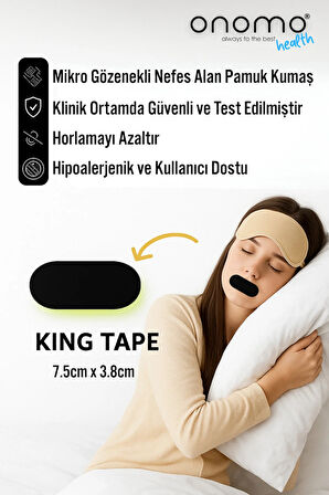 Health Ağız Bandı Siyah 30 Adet, Horlama Önleyici Ağız Kapama Hipoalerjenik Uyku Bandı