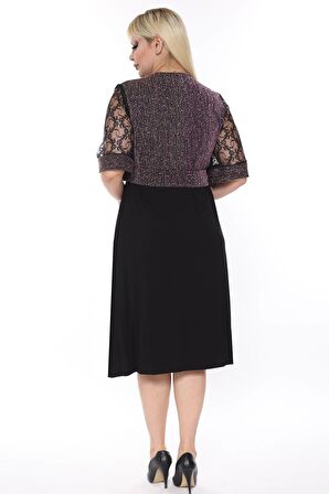 Işıltılı Büyük Beden Abiye Elbise 17B-2319