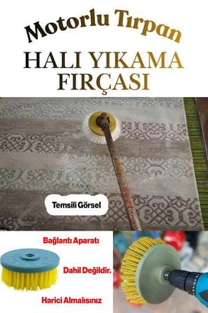 17 cm Endüstriyel Halı Yıkama Fırçası -Motorlu Tırpan Makinesi Başı Uyumlu Aparatı 1 Adet