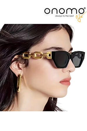 Life Kadın Güneş Gözlüğü Siyah Altın Renk Detaylı