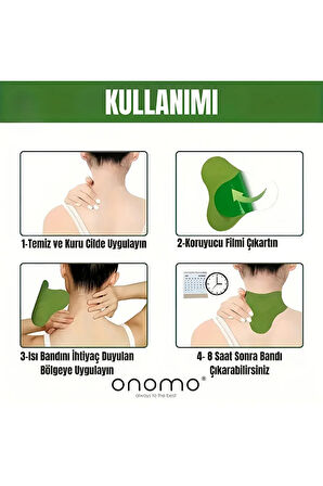 Health Sırt, Omuz, Bel, Boyun, Fıtık Için Bitkisel Isıtmalı Fizik Tedavi Yakı Bandı 10 Adet