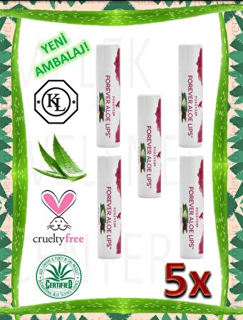 Forever Aloe Lips- Dudak Koruyucu Krem - (ALOE VERA ve JOJOBA İÇERİR) -5 Adet